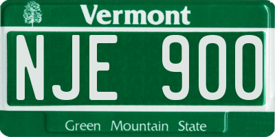 VT license plate NJE900