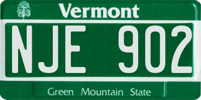 VT license plate NJE902