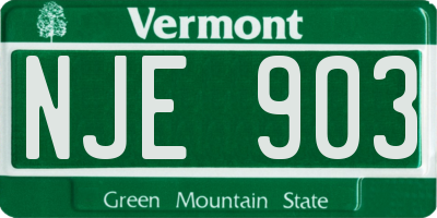 VT license plate NJE903