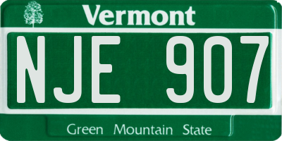 VT license plate NJE907