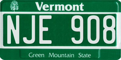 VT license plate NJE908