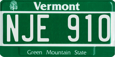VT license plate NJE910