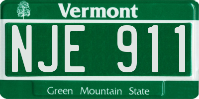 VT license plate NJE911
