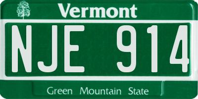VT license plate NJE914