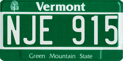 VT license plate NJE915
