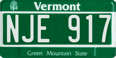 VT license plate NJE917