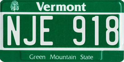 VT license plate NJE918