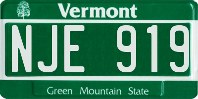 VT license plate NJE919