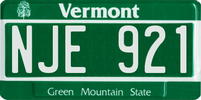 VT license plate NJE921