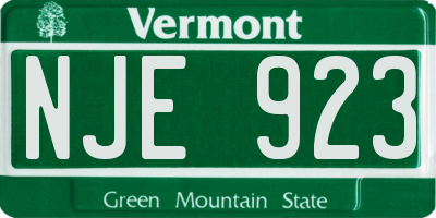 VT license plate NJE923