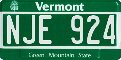 VT license plate NJE924
