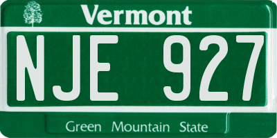 VT license plate NJE927