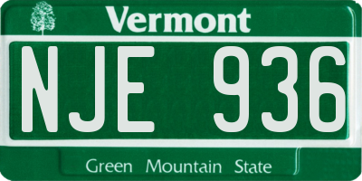 VT license plate NJE936
