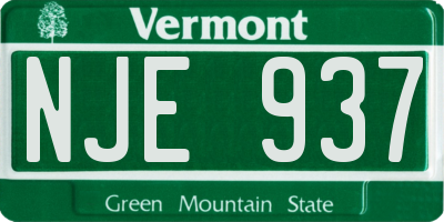 VT license plate NJE937