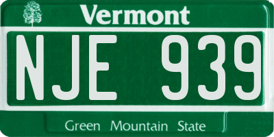 VT license plate NJE939