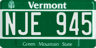 VT license plate NJE945