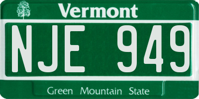 VT license plate NJE949