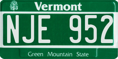 VT license plate NJE952