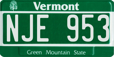 VT license plate NJE953