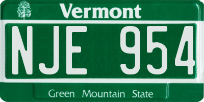 VT license plate NJE954