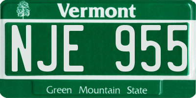 VT license plate NJE955
