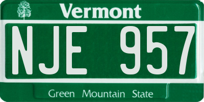 VT license plate NJE957