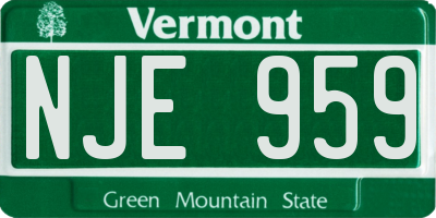 VT license plate NJE959