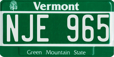 VT license plate NJE965