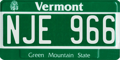 VT license plate NJE966