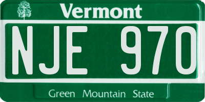 VT license plate NJE970