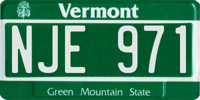 VT license plate NJE971