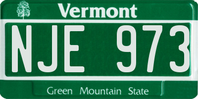 VT license plate NJE973