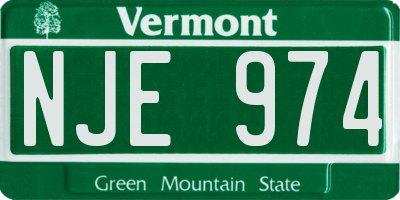 VT license plate NJE974