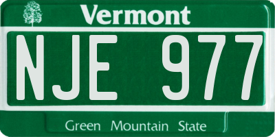 VT license plate NJE977