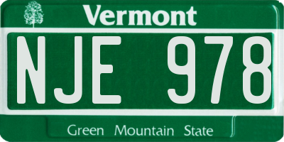 VT license plate NJE978