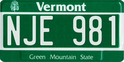 VT license plate NJE981