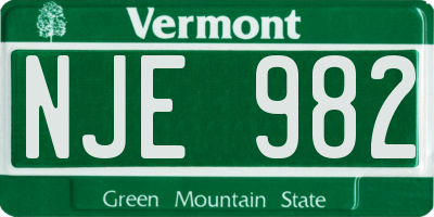 VT license plate NJE982