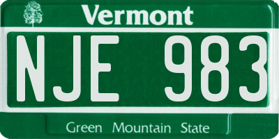 VT license plate NJE983