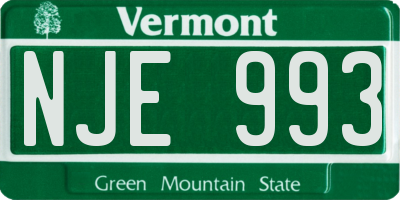 VT license plate NJE993