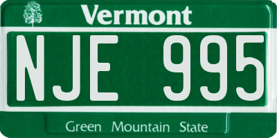 VT license plate NJE995