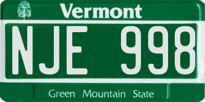 VT license plate NJE998