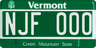 VT license plate NJF000