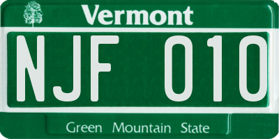 VT license plate NJF010