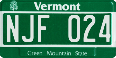 VT license plate NJF024