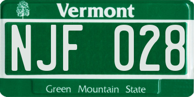 VT license plate NJF028