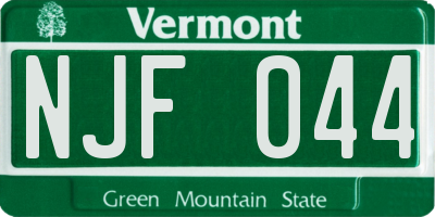 VT license plate NJF044