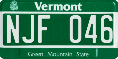 VT license plate NJF046