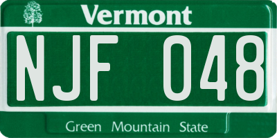 VT license plate NJF048