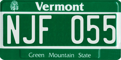 VT license plate NJF055