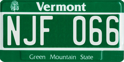 VT license plate NJF066